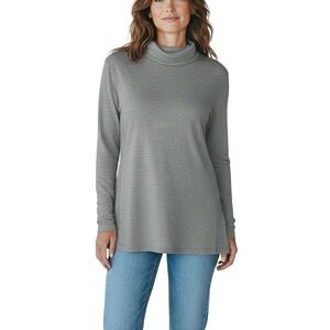 d&co size XL Comfort Zone Womens Gray Long Sleeve Turtleneck Tunic Top